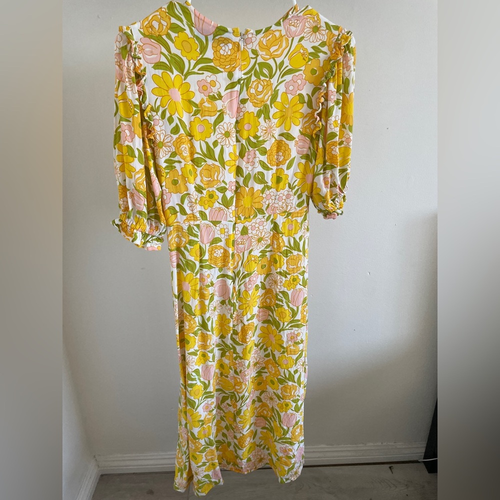 Faithfull the Brand Midi Dress Jolene Floral Print (Size 2) - Picture 3 of 10